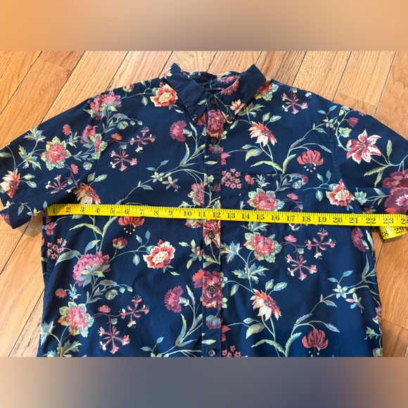 Denim & Supply Ralph Lauren Hawaiian Shirt Floral Short Sleeve Navy Blue Men’s L - Picture 11 of 11